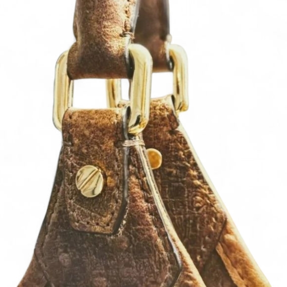 Michael Kors Astor Ostrich Embossed Leather Shoulder Bag - Picture 9 of 12